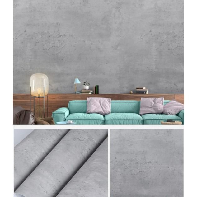 Thick Gray Concrete Wallpaper Peel and Stick Concrete Countertops Self