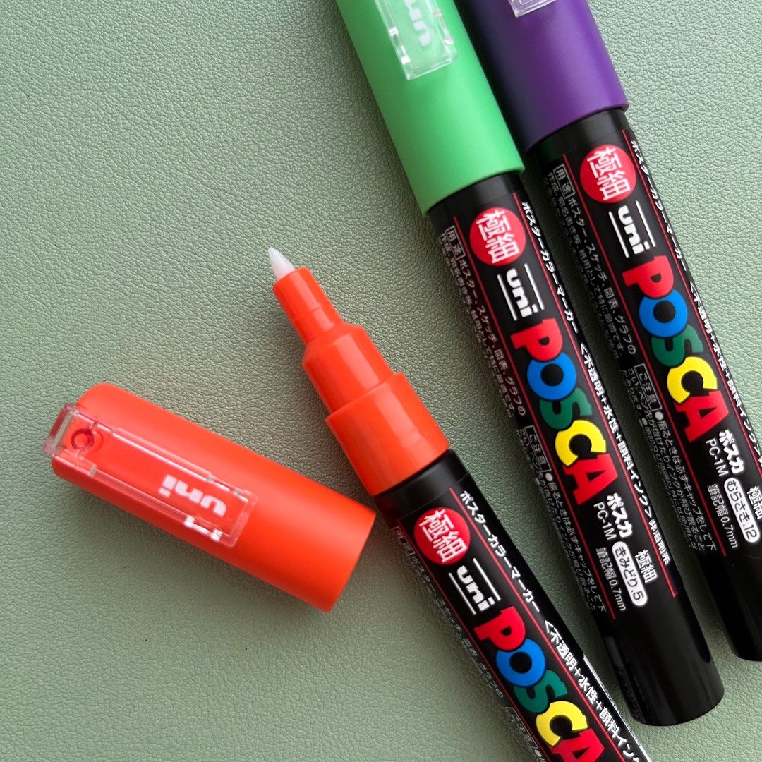 UNI POSCA Paint Markers x3 Colours Extra Fine Tip, Hobbies & Toys
