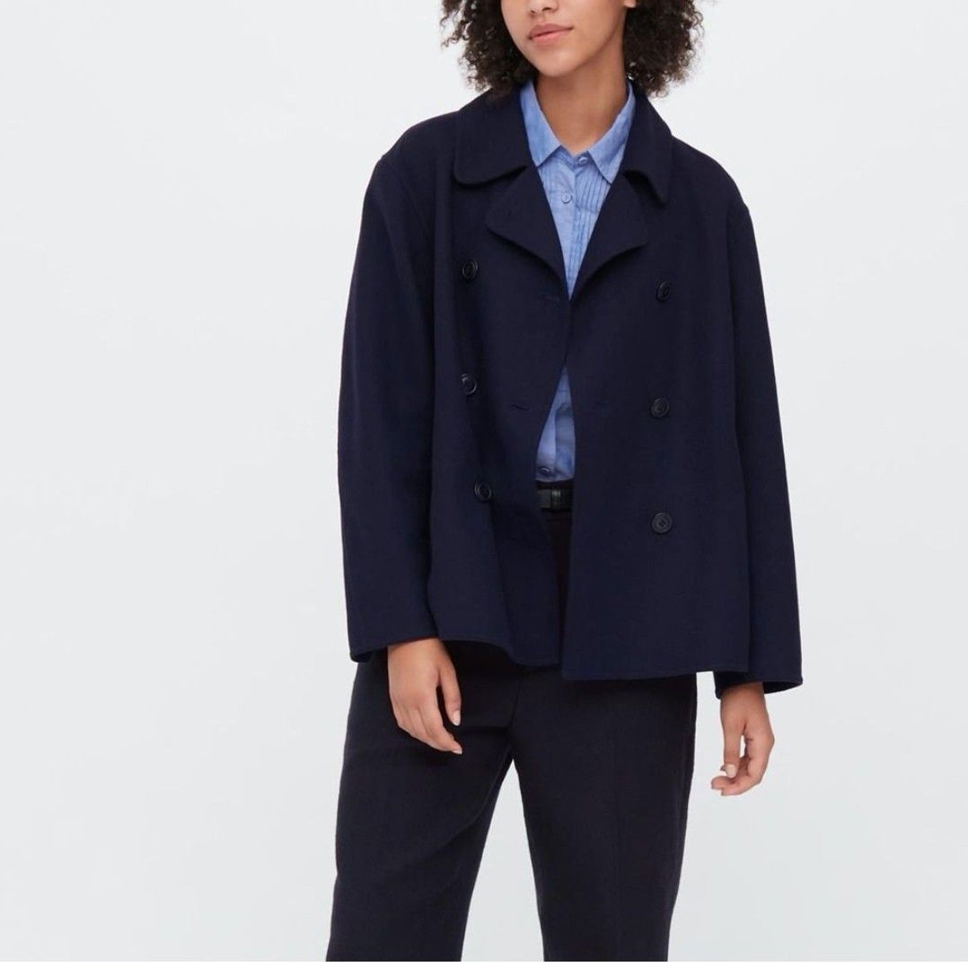 Uniqlo double breasted coat hotsell