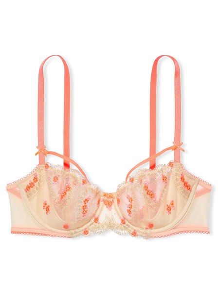 Victoria's Secre Embroidered push up corset embroidery bra set