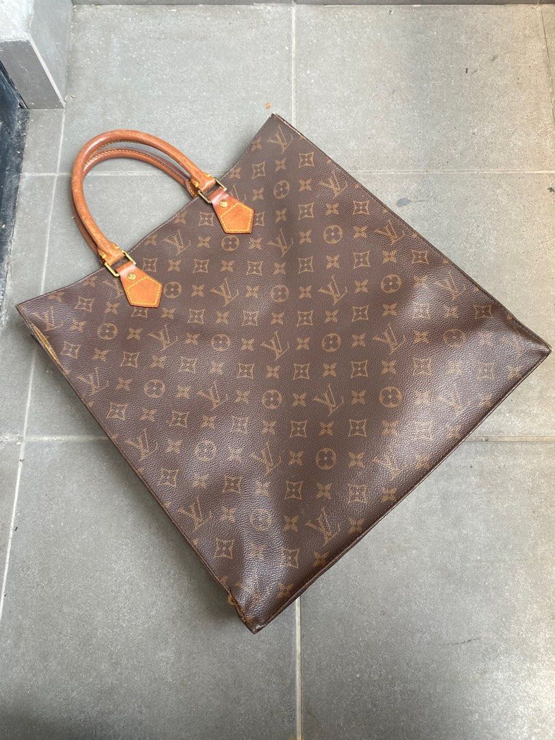 Authentic Louis Vuitton Tote Bag Sac Plat Brown Monogram M51140