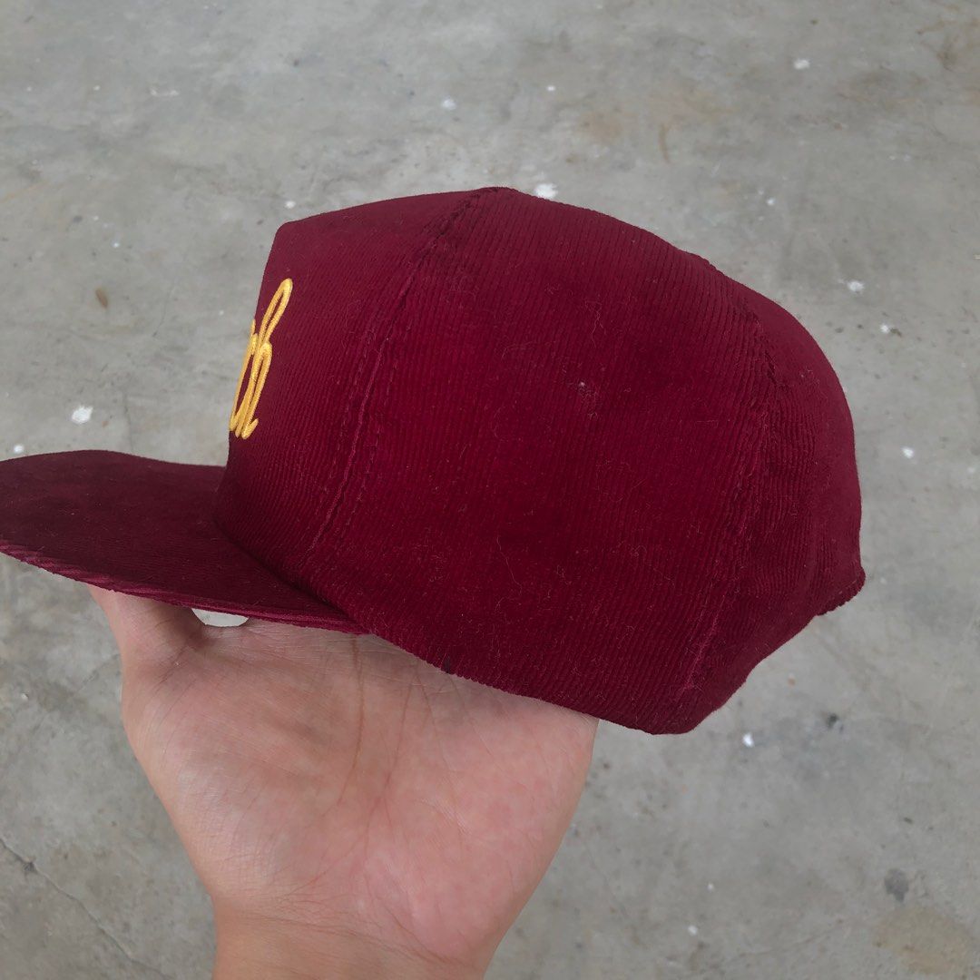 Vintage Norwich University Script Corduroy Snapback Hat, Men's Fashion