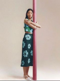 wearekyrra flower knit skirt