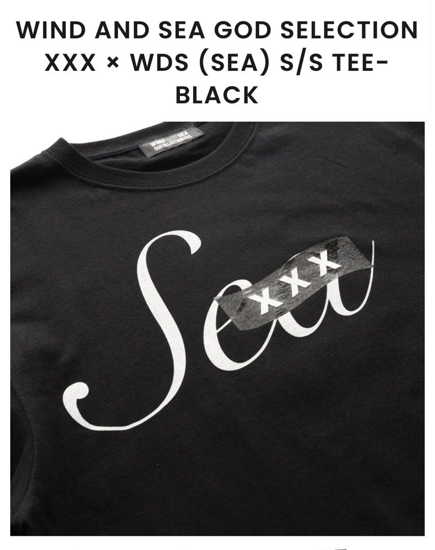 S WIND AND SEA GOD SELECTION Tee BlackTシャツ/カットソー(半袖/袖なし)