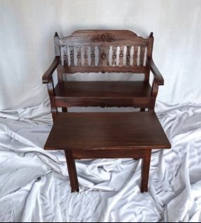 Wooden bench chair and table