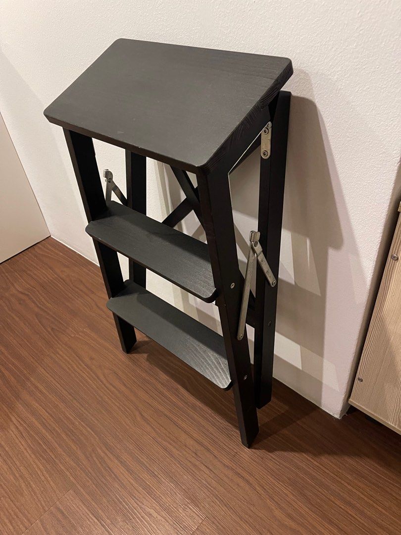 Wooden ladder 3 steps ikea, Furniture & Home Living, Home Improvement
