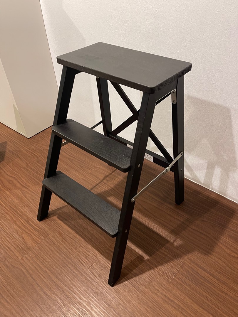 Wooden ladder 3 steps ikea, Furniture & Home Living, Home Improvement