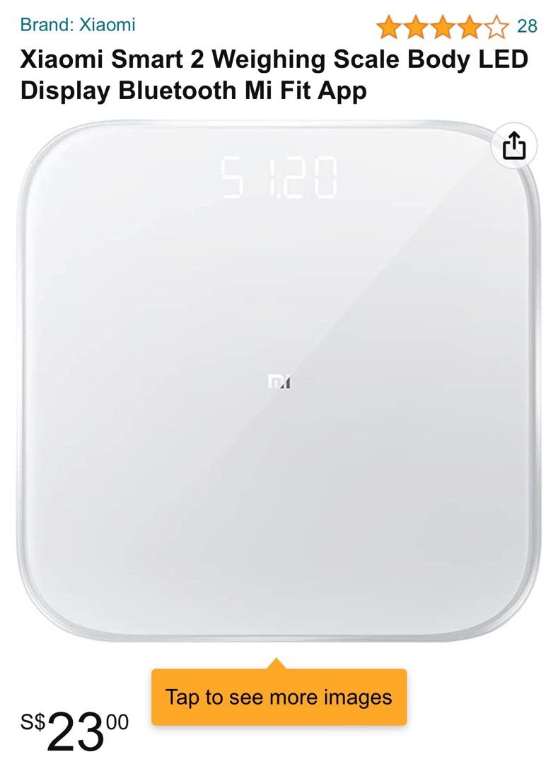 XiaoMi Mi Smart Scale 2 (White), Health & Nutrition, Health Monitors ...