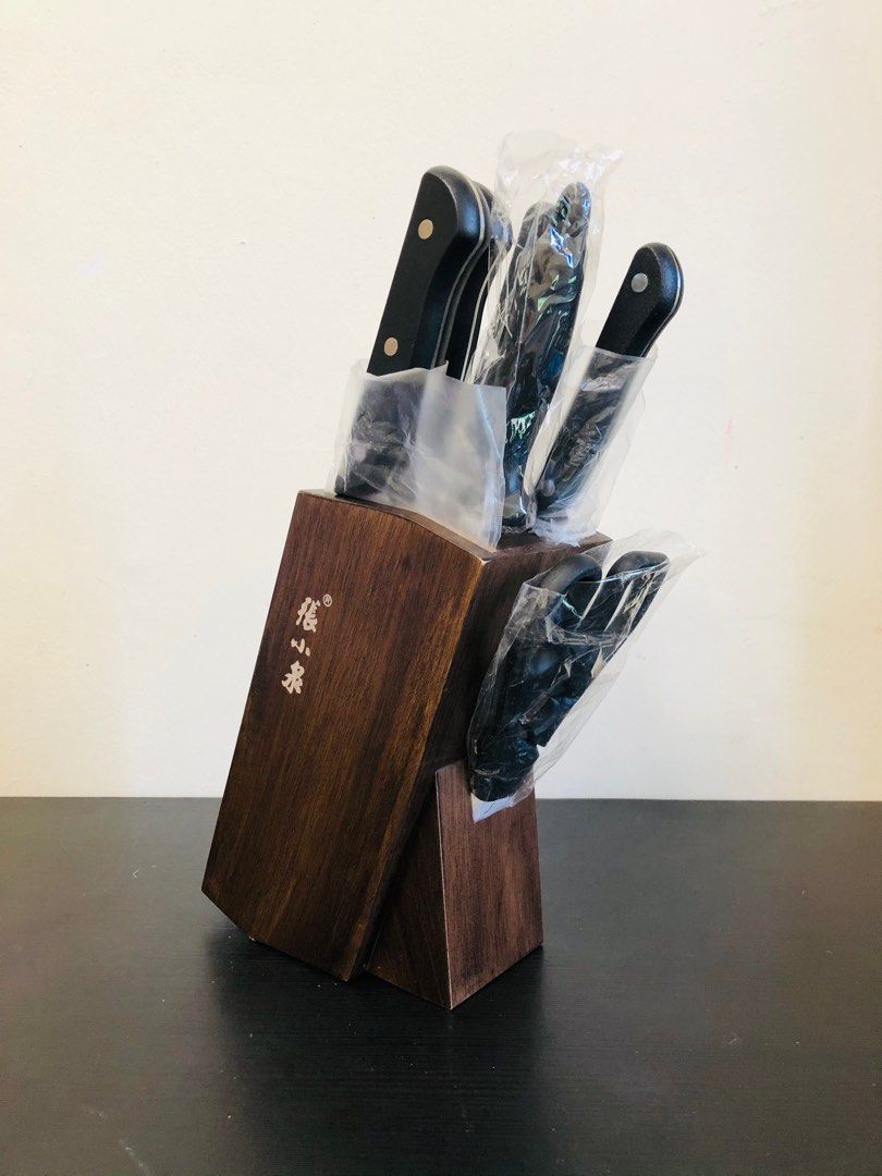 Black Knife Block Set, ZHANG XIAO QUAN Stainless Steel Cutting