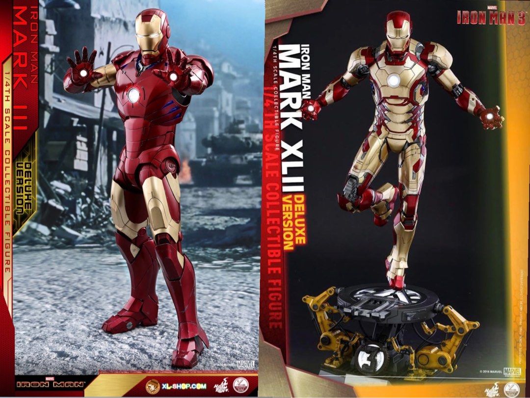 🔥1/4 Both Deluxe Hot Toys Iron Man Mark 3 & Mark 42 (Selling Both),  Hobbies & Toys, Toys & Games On Carousell