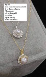 SALE! 18k Akoya Pearl Diamond Necklace with certificate