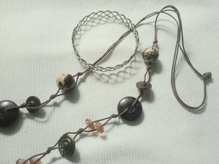 🌷🌺🎀Negotiable/ 2 bundle/ Accessories/ Necklace/ silver / Brown beads/ Office outfit bracelet/ Office wear accessories/ Fashion/ Style/ simple/ Teen's style fashion