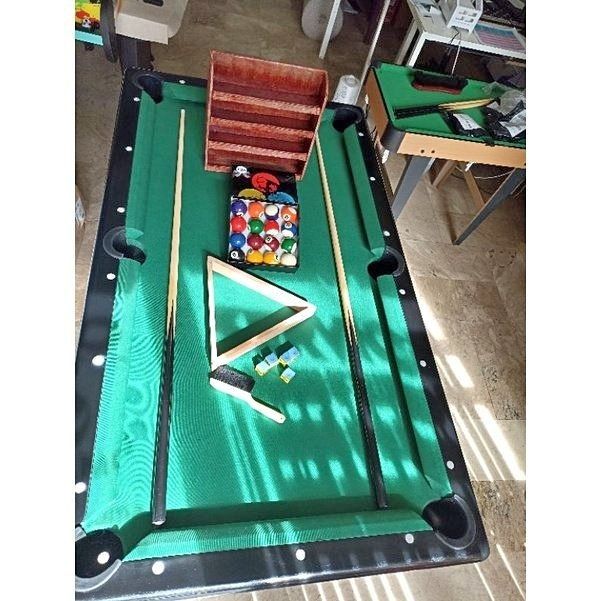 33x58 local Made Billiard Table (Category: Billiards and Bowling) located in San Pablo. Submitted by ablpsports (Listing ID 1231492331, Image 3). Description: 33x58 Semi-Junior Billiard table with complete brandnew accessories Accessories Included -1 3/4 Taiwan Billiard ball -Wooden Triangle -Ball rack -2 Pcs Tako -2 Pcs Tisa 👉 Look for Ms. ELLA CORAL 😇 For more information & inquiries, don't hesitate to message CELLPHONE NUMBER: 09157086592 WH