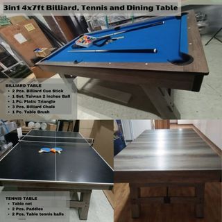 4x7ft. 3in1 use (billiards, table tennis and dining table)