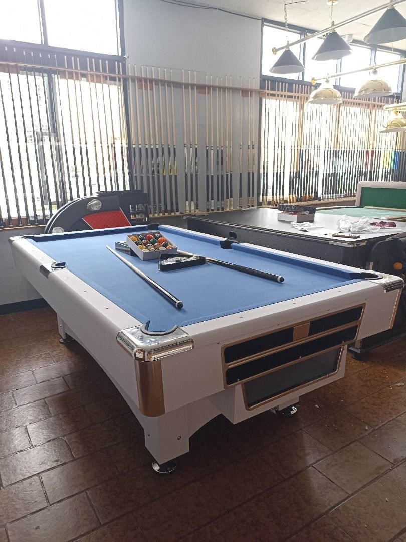4x8ft. junior Kangaroo white billiard table (Category: Billiards and Bowling) located in San Pablo. Submitted by ablpsports (Listing ID 1231488637, Image 1). Description: 4x8ft. mdf kangaroo white billiard table Accessories Included: ✅2 Pcs Billiard Cue Stick ✅2 Pcs Billiard Chalk ✅2 Inches Billiard Ball Set ✅2 Inches Plastic Triangle Rack ✅Billiard Brush SPECS: * Junior Size * MDF (Medium density fiber) * Autoball 👉 Look for Ms. ELLA CORAL 😇 F