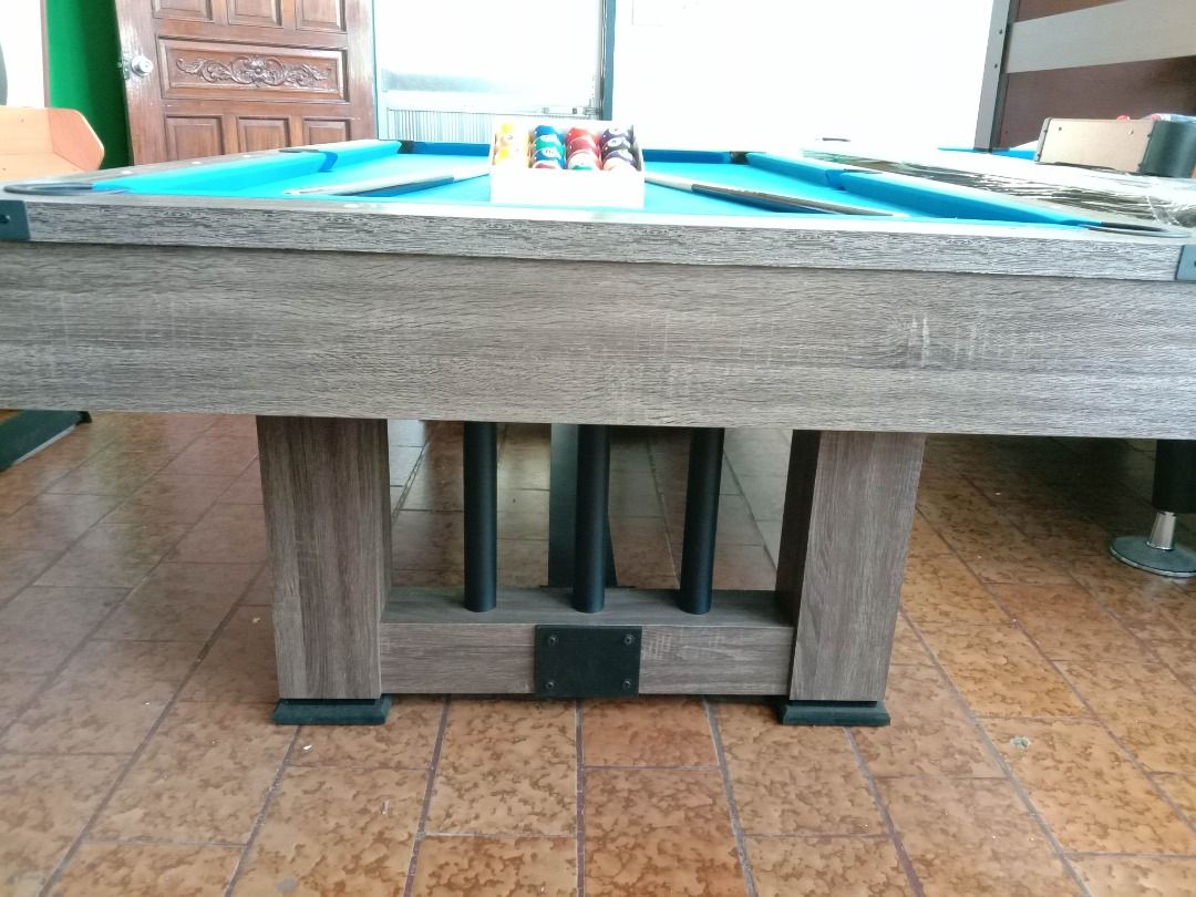 4x8ft. rome style billiard table (Category: Billiards and Bowling) located in San Pablo. Submitted by ablpsports (Listing ID 1231491497, Image 2). Description: 4x8ft. Rome Style -MDF SLATE ACCESSORIES INCLUDED: ✅2 TAKO/CUE STICK ✅1 SET TAIWAN BILLIARD BALL ✅1 PLASTIC TRIANGLE ✅2 CUE CHALK ✅1 TABLE BRUSH Outside Dimension: L: 144 cm W: 137 cm H: 80cm Inside Dimension: L: 219 cm W: 109 cm H: 80 cm 👉 Look for Ms. ELLA CORAL 😇 For more information 