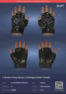 95% Buff Price Csgo Broken Fang Gloves Unhinged FT