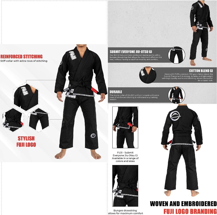 🐧柔術袍Fuji sports 柔術着Submit Everyone BJJ Gi 黒(A2 Size) / #2 