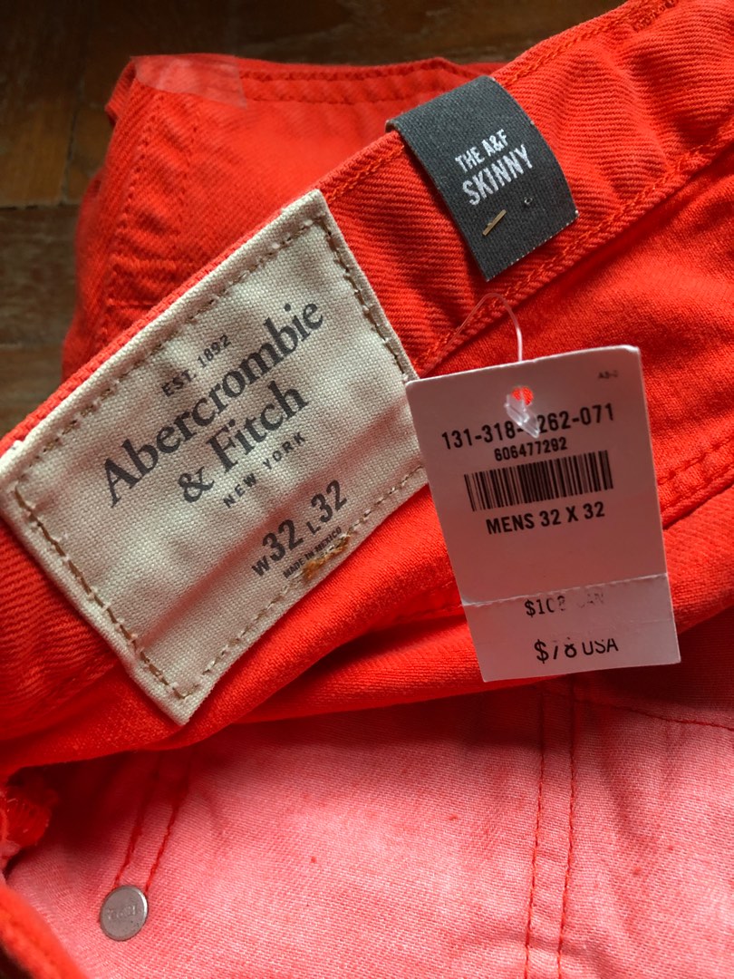 Abercrombie & Fitch red jeans, Women's Fashion, Bottoms, Jeans