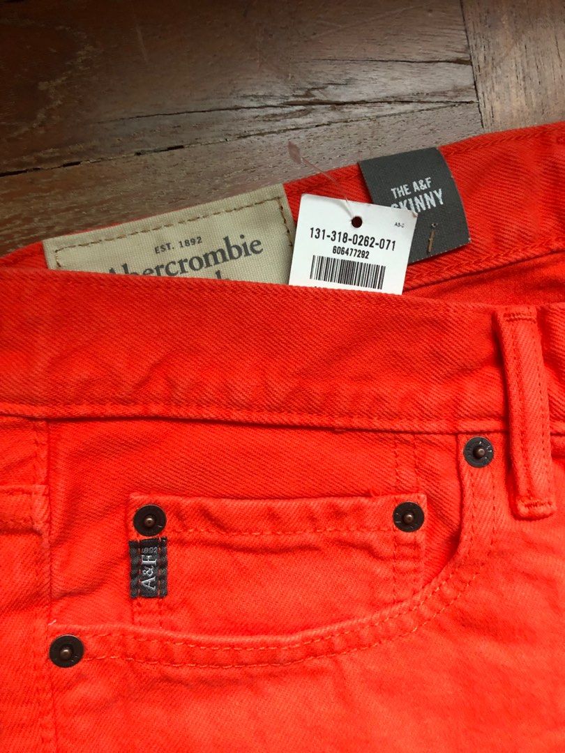 Abercrombie & Fitch red jeans, Women's Fashion, Bottoms, Jeans