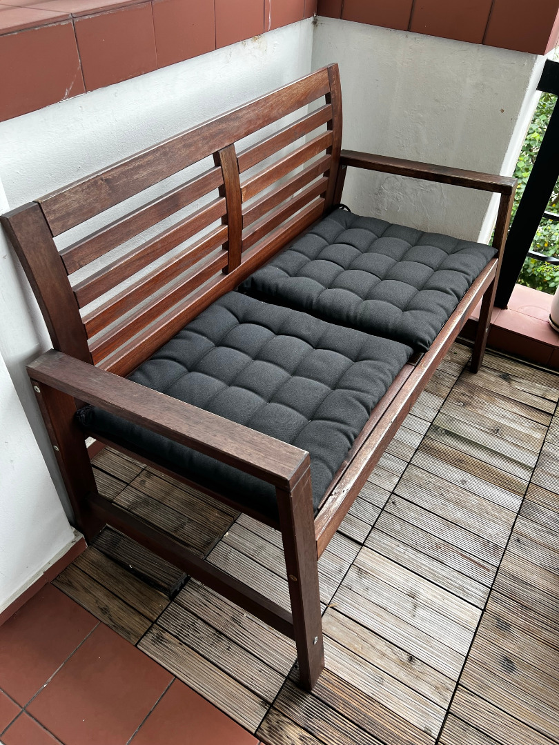 Applaro IKEA Bench + Cushion, Furniture & Home Living, Outdoor