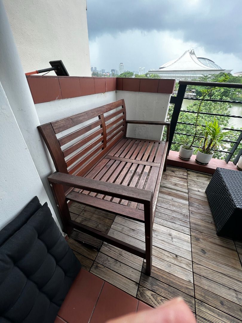 Applaro IKEA Bench + Cushion, Furniture & Home Living, Outdoor