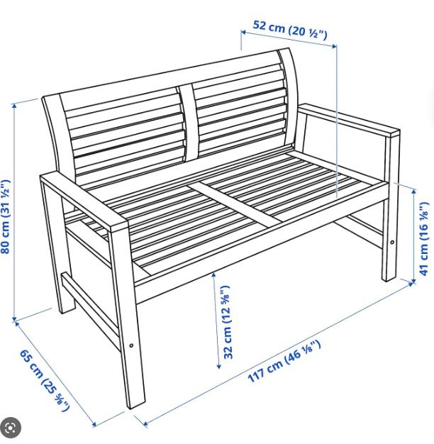 Applaro IKEA Bench + Cushion, Furniture & Home Living, Outdoor