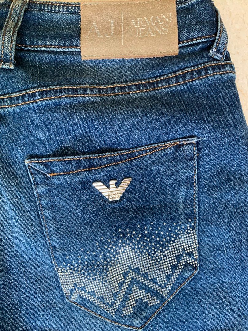 Armani Exchange long denim jeans, Luxury, Apparel on Carousell