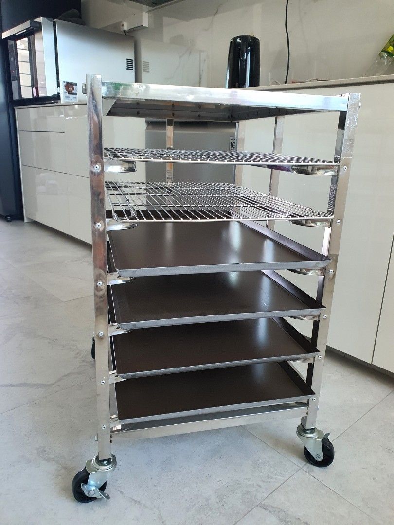 Baking cooling rack trolley storage for 40cm X 60cm Tray, Furniture