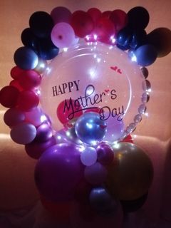 BALLOON BOUQUET WITH LED LIGHT AND HAPPY MOTHER'S DAY DEDICATION