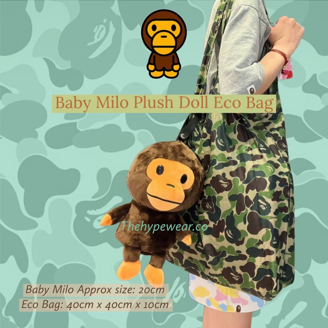 BAPE Baby Milo Plush Doll Eco Bag, Women's Fashion, Bags