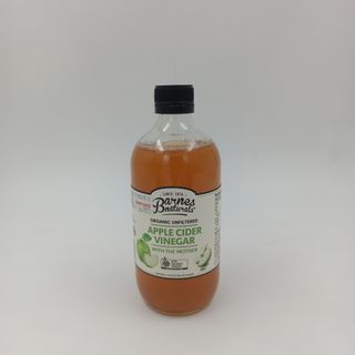 Barnes  naturals  ORGANIC UNFILTERED APPLE CIDER VINEGAR  WITH THE MOTHER   5OOmL
