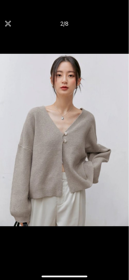 Beige cardigan, Women's Fashion, Coats, Jackets and Outerwear on Carousell