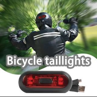 Bicycle Motorcycle Helmet Light Bike Rear Red Safety USB Lights LED Chargeable Helmet Light Tail 3 Light Warning Light Mode E5T2