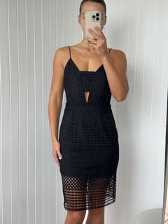 Black strap lace dress