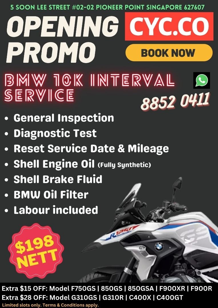 BMW motorcycle service promo, Motorcycles, Motorcycle Accessories on