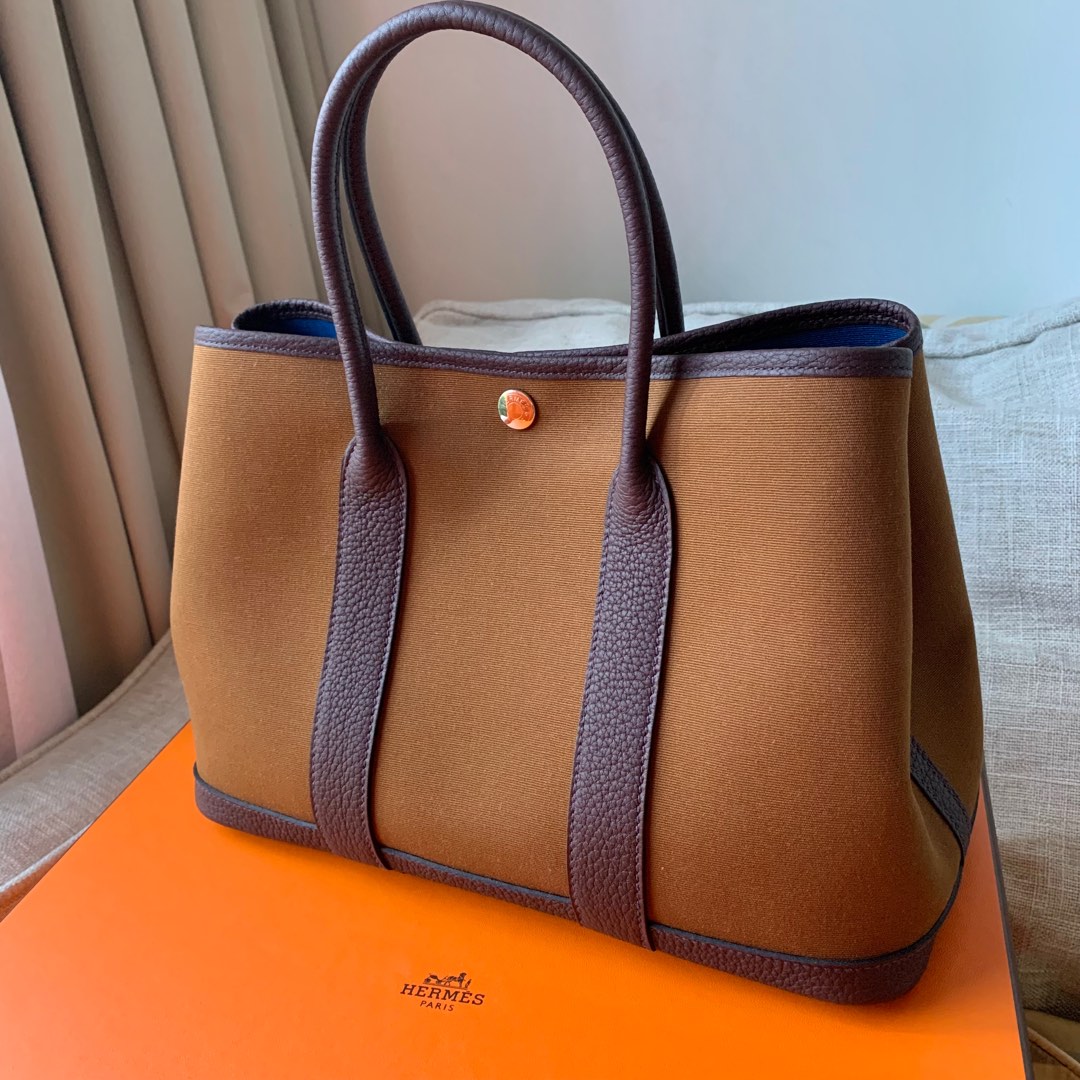 Hermes Garden Party 30 Authentic Etoupe, Luxury, Bags & Wallets on Carousell