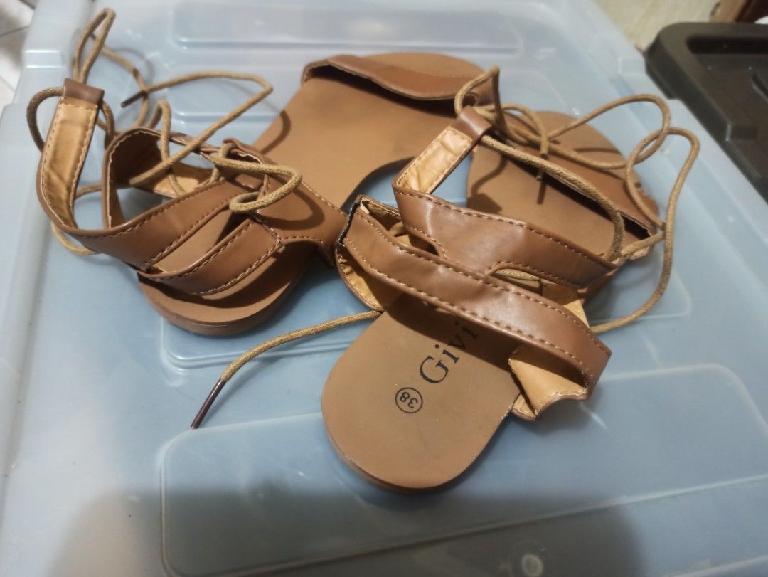 Brown gladiator sandals on Carousell