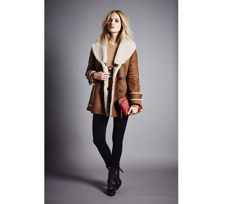 Burberry shearling coat sale new arrivals