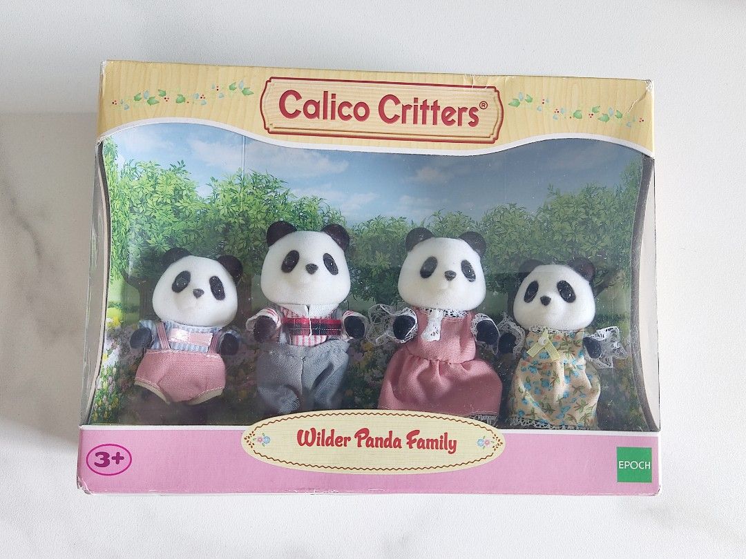 Calico Critters Wilder Panda Family of 4, Sylvanian Family, Free Shipping 