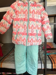 Carters good condition ski suit girls snow suit ski suit waterproof cute pink teal -