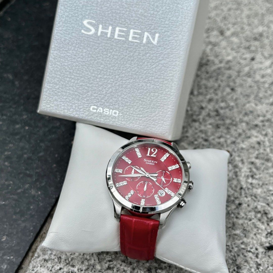 Casio sheen red best sale