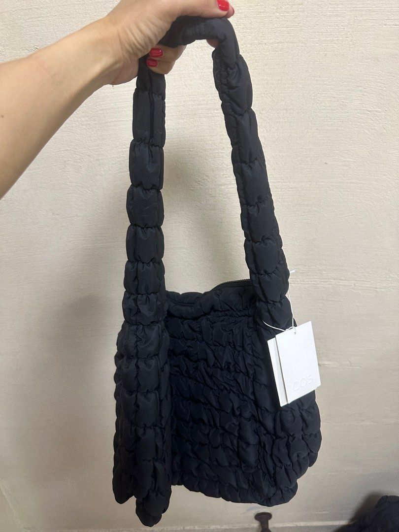 COS Oversized Quilted Bag Black, Women's Fashion, Bags & Wallets