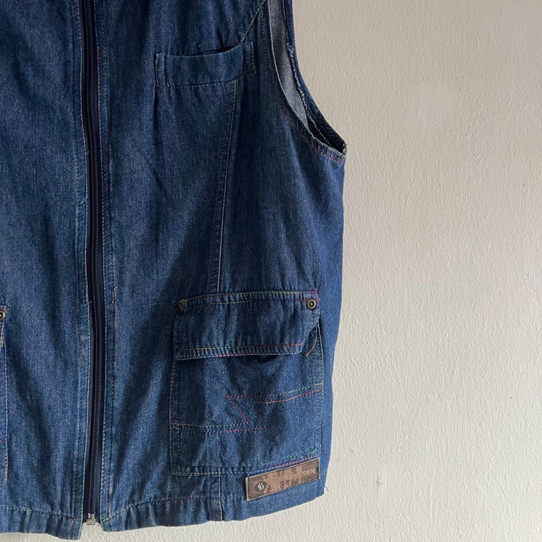 Dark Blue Denim Vest, Women's Fashion, Coats, Jackets and Outerwear on