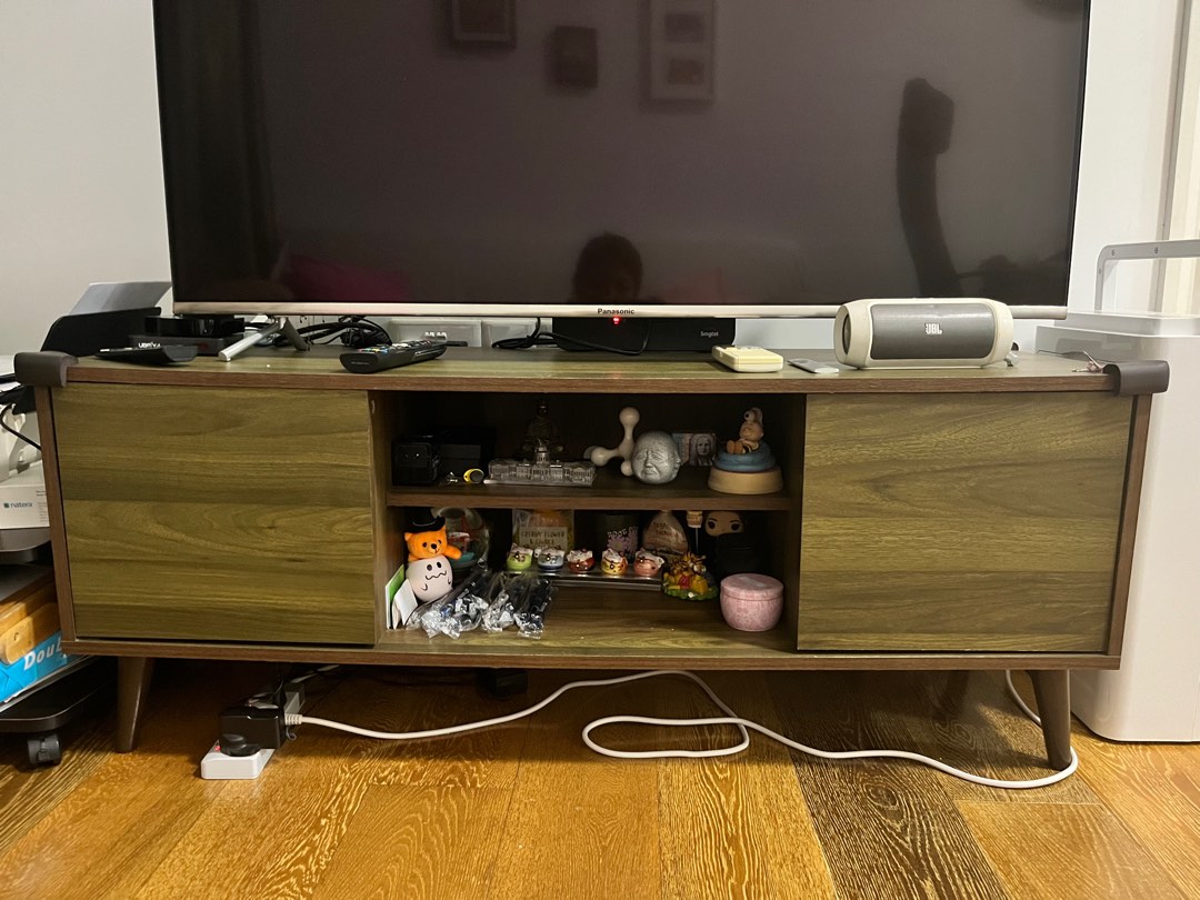 Dark wood tv console, Furniture & Home Living, Furniture, TV Consoles