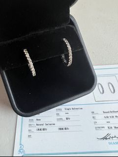 Diamond 16mm hoop earrings 1 carat 18k white gold