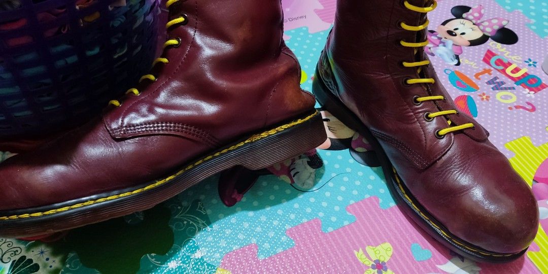 Dr.martens cherry Double Stitch Steeltoe 10 Hole MiE 11 UK