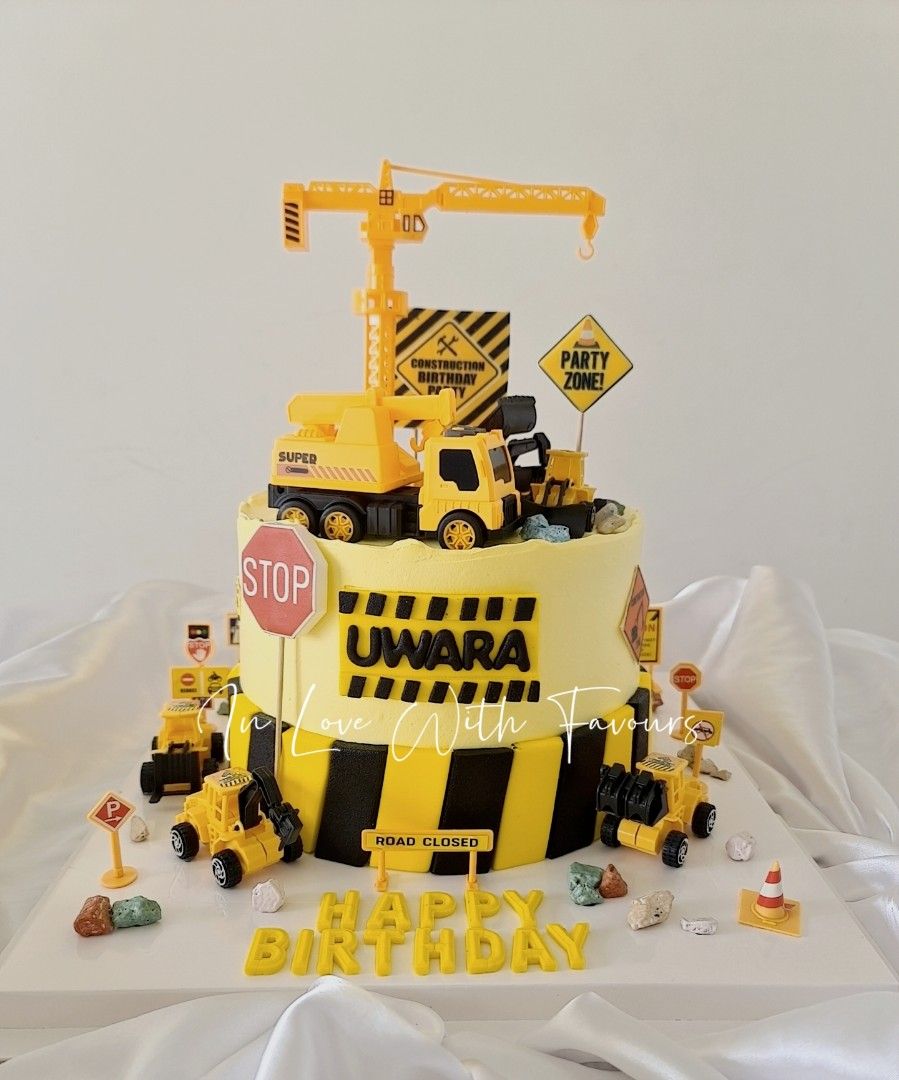 Construction and Digger Birthday Cake - Renshaw Baking