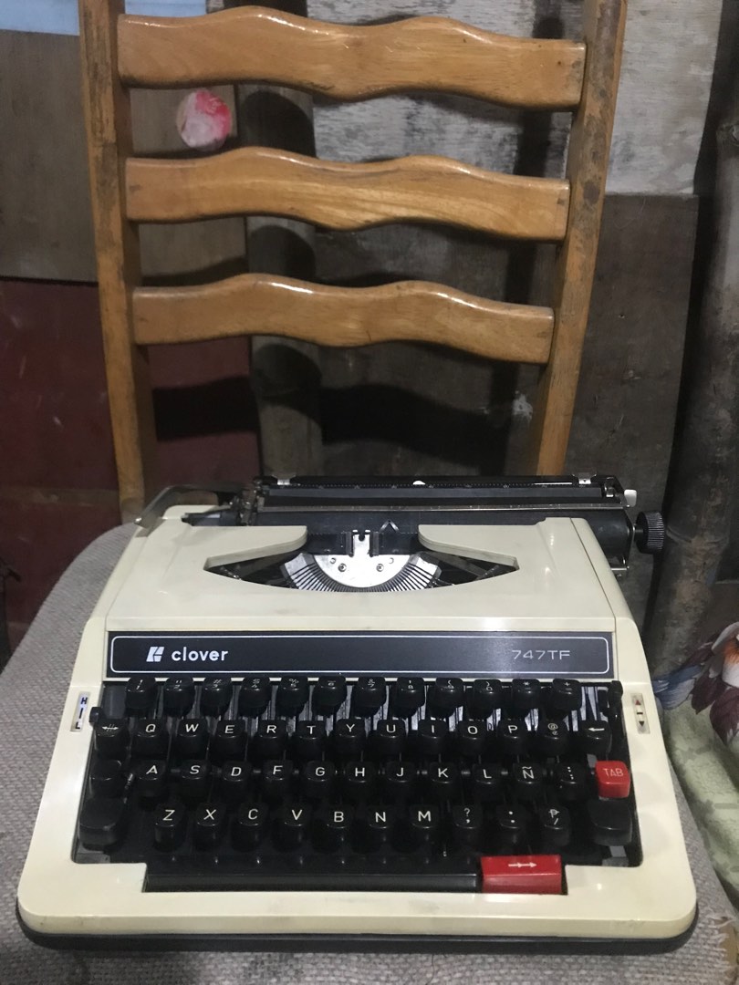 For Sale Clover 747TF White Typewriter (Vintage), Hobbies & Toys