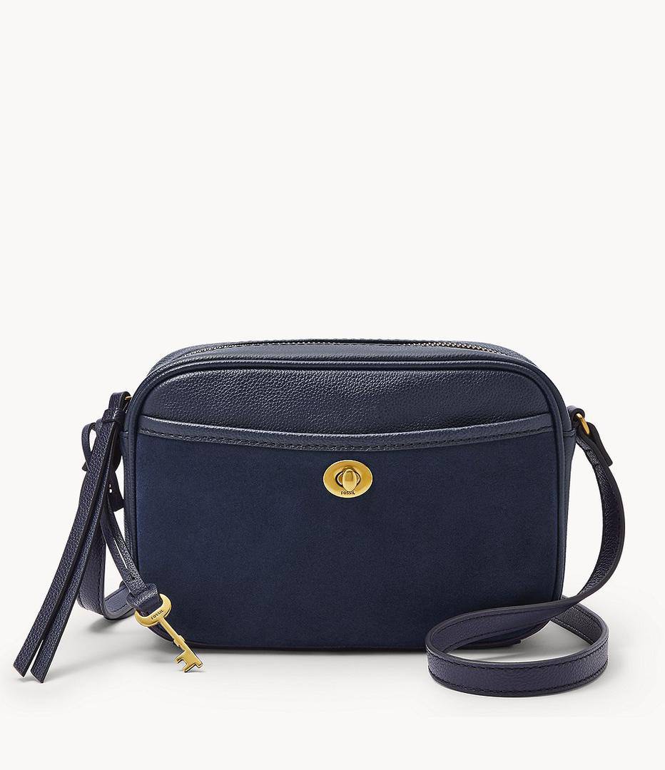 Fossil Brennon Camera Crossbody Bag in Navy, Luxury, Bags & Wallets on